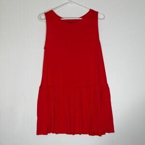 Shop Basic USA Red Sleeveless Drop Waist Tunic Dress M